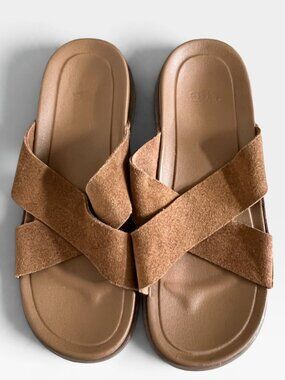 UGG Wainscott Suede Slide Sandal In Chestnut Size 9 Men/10.5 Women